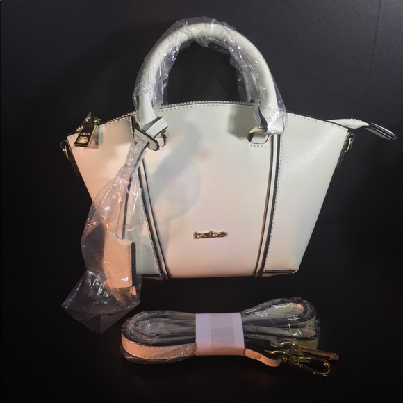 Bebe Nadia White Faux Leather Mini Satchel Handbag - Picture 1 of 8